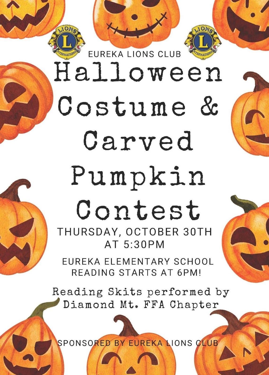 Halloween Costume & Carved Pumpkin Contest Halloween Costume & Carved Pumpkin Contest
