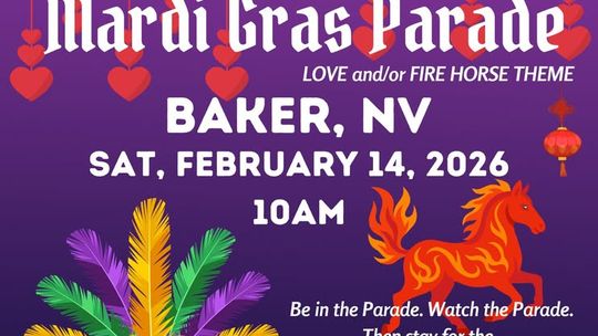 4th Annual Mardi Gras Parade in Baker, NV! 4th Annual Mardi Gras Parade in Baker, NV!