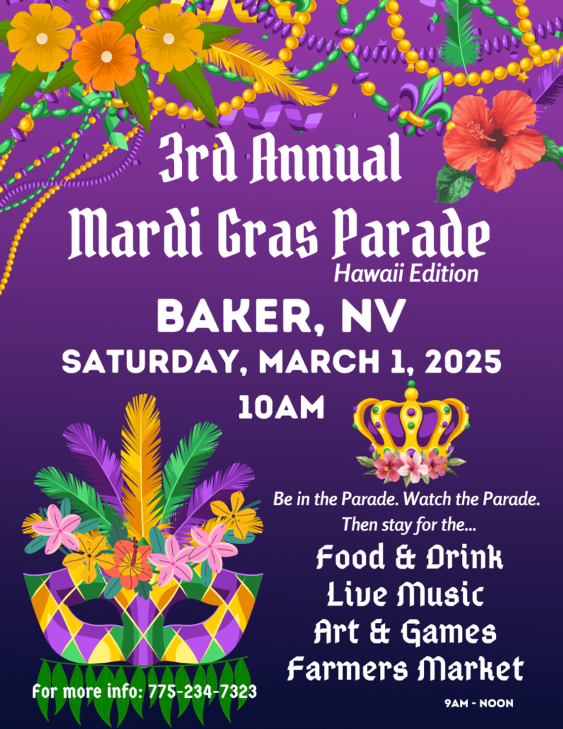 3rd Annual Mardi Gras Parade in Baker