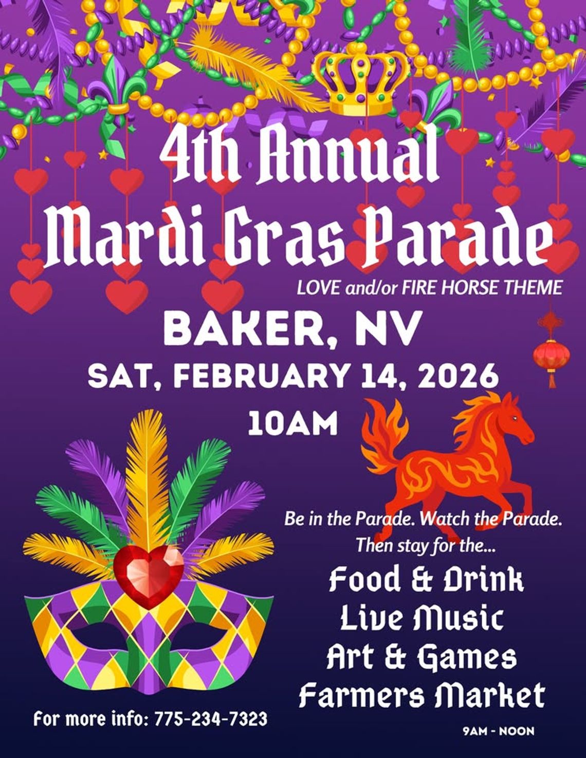 4th Annual Mardi Gras Parade in Baker, NV! 4th Annual Mardi Gras Parade in Baker, NV!