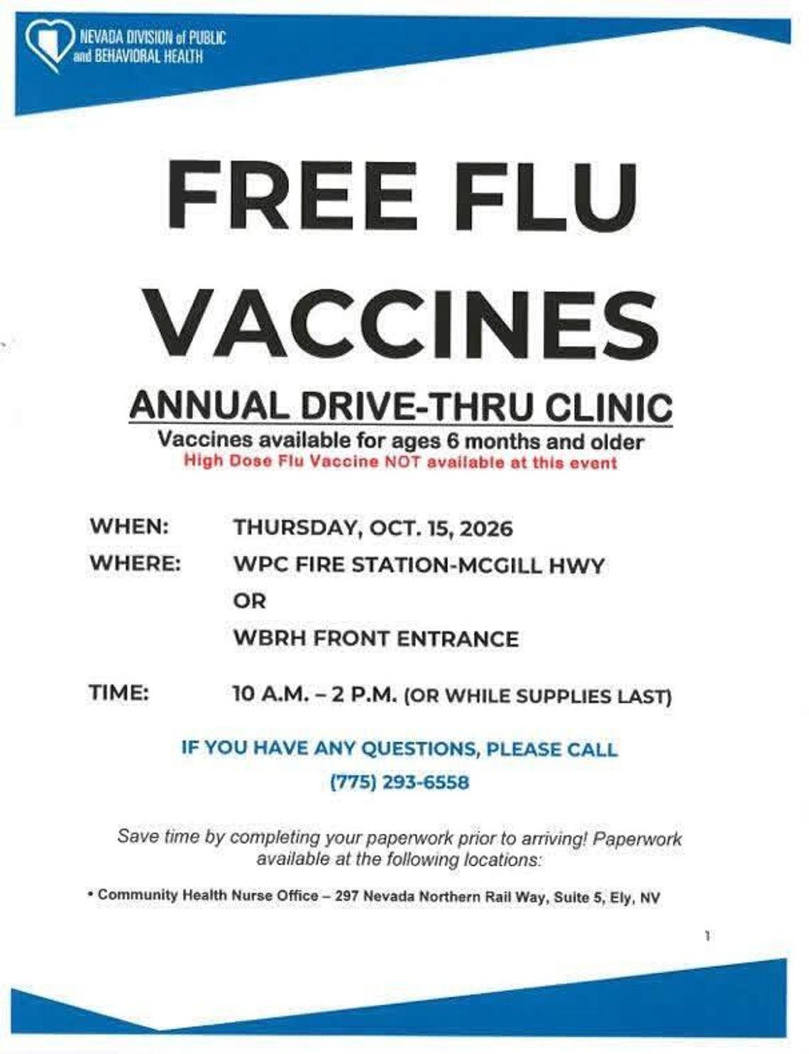Annual Drive-Thru Clinic - Free Flu Vaccines Annual Drive-Thru Clinic - Free Flu Vaccines