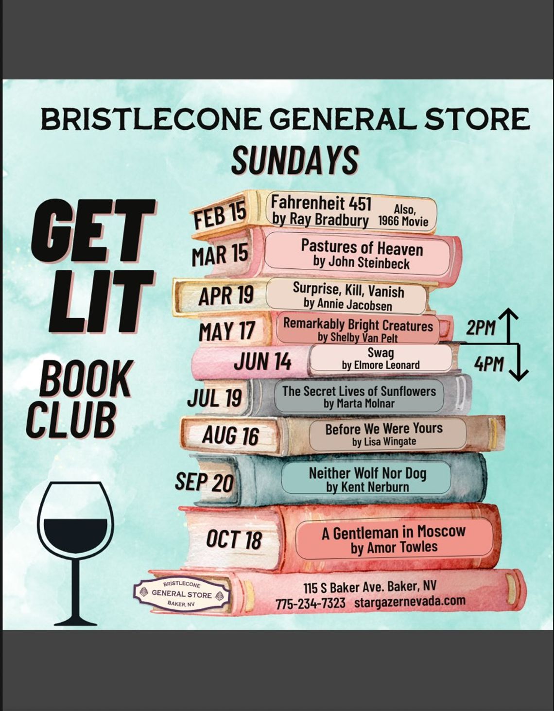 Bristlecone General Store GET LIT BOOK CLUB