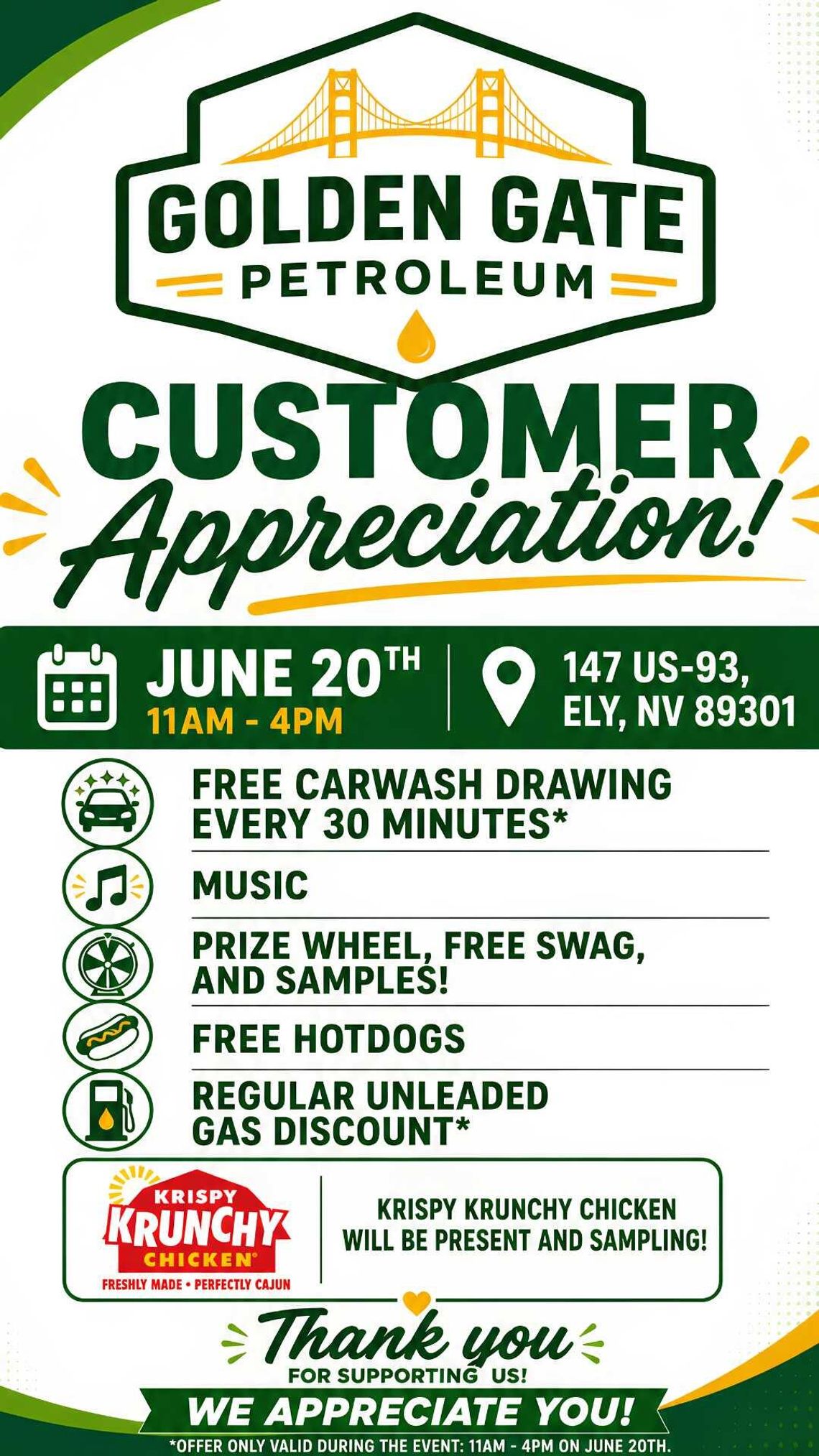 Golden Gate Customer Appreciation Day