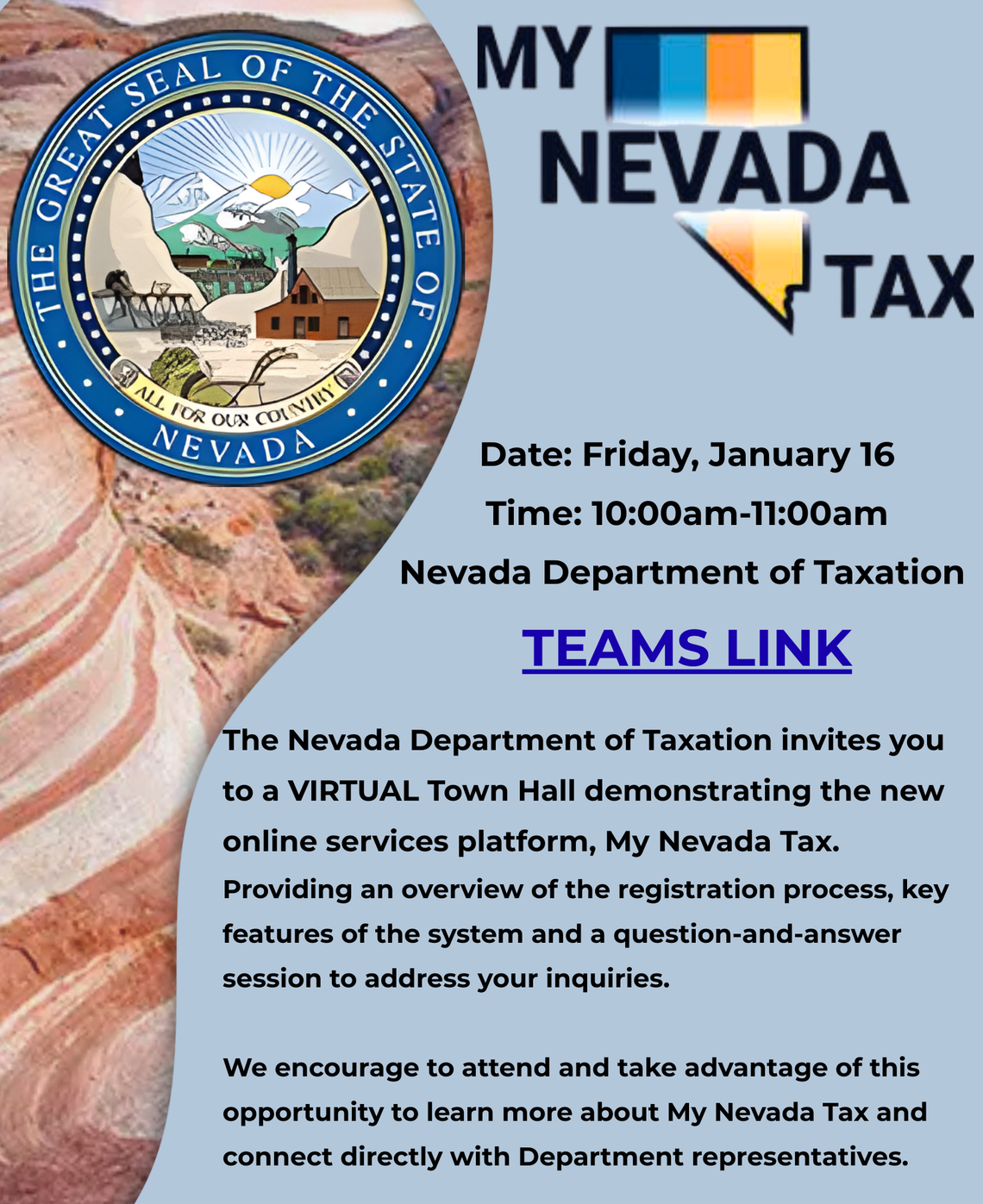 My Nevada Tax Virtual Info Session