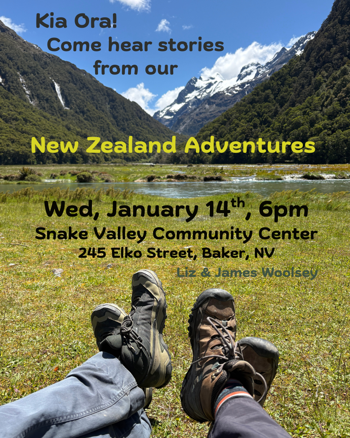 New Zealand Adventures! - Hosted By Liz and James Woolsey