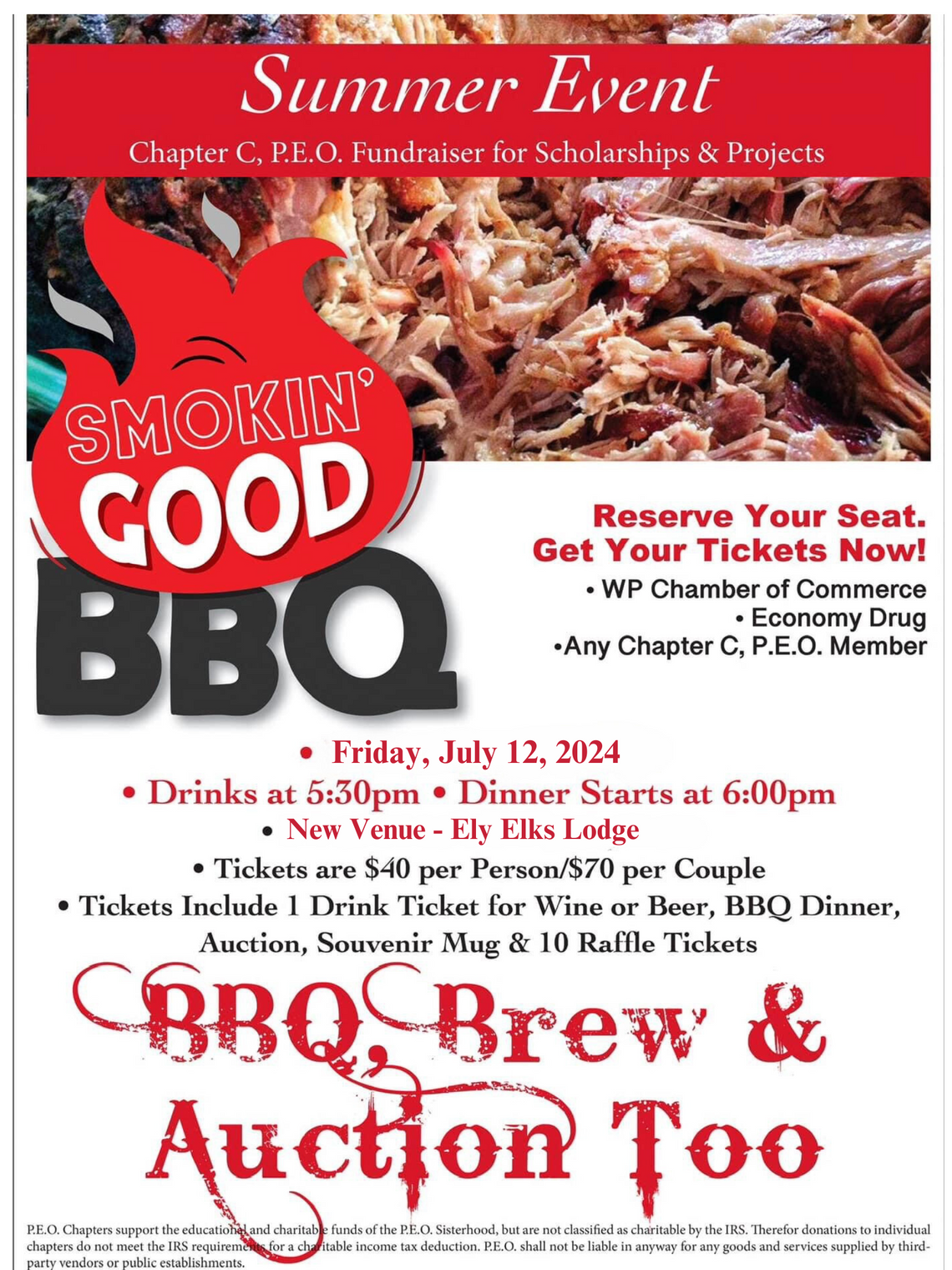 P.E.O BBQ, Brew & Auction Too