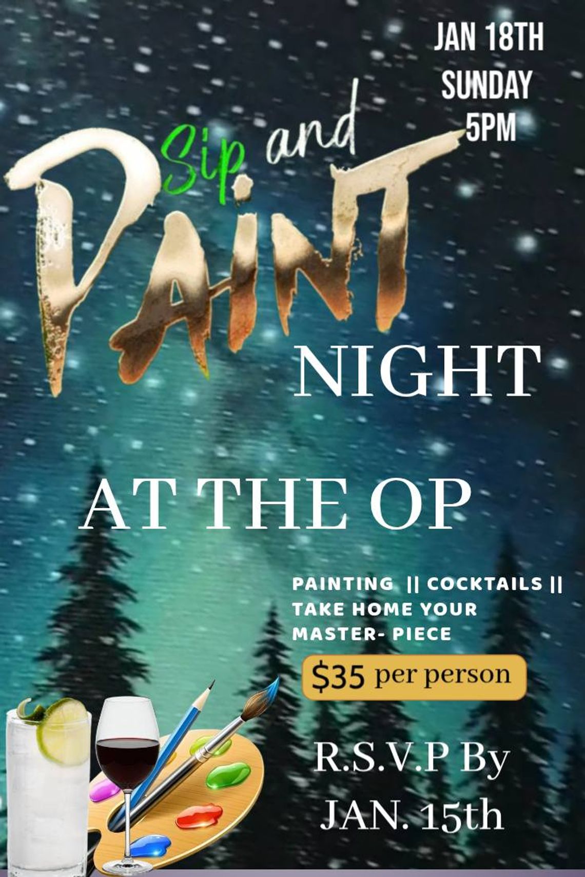 Sip and Paint Night at The Outpost Bar